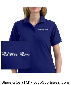 Military Mom Polo, blue Design Zoom